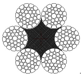 打樁機鋼絲繩6*K36WS+FC，鍛打鋼絲繩6*36WS+FC